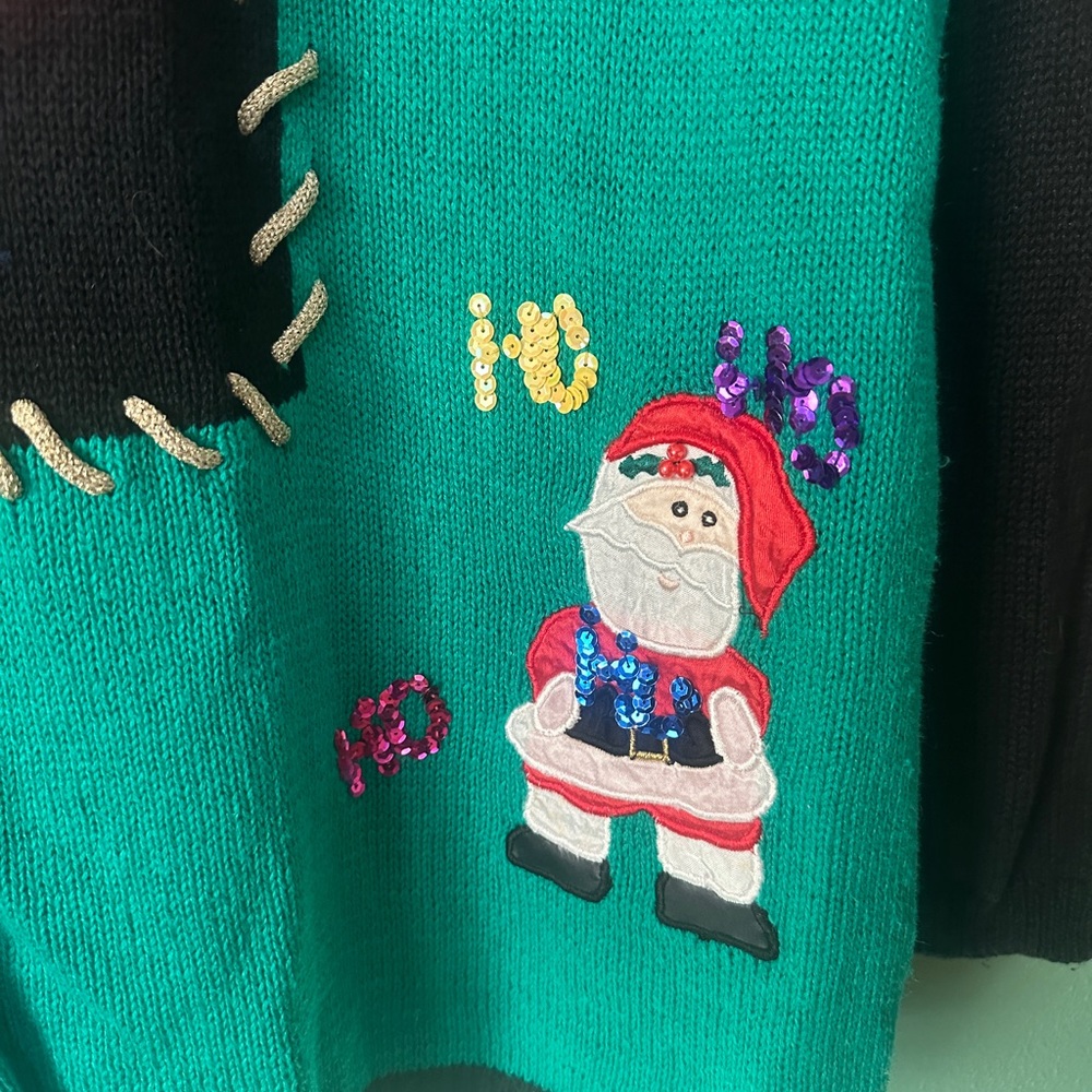 Colorful Christmas Patchwork Sweater - image 2